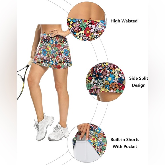 Tennis Skirt for Women Golf Athletic Active-wear Skorts with Pocket - Picture 7 of 13